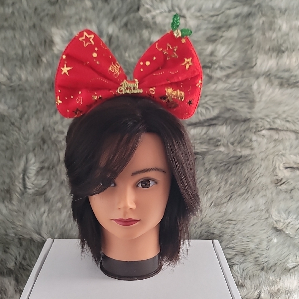Festive Red Christmas Bow Headband